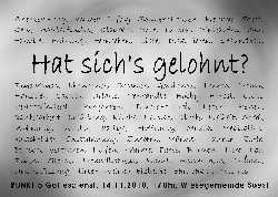 Hat sich's gelohnt?